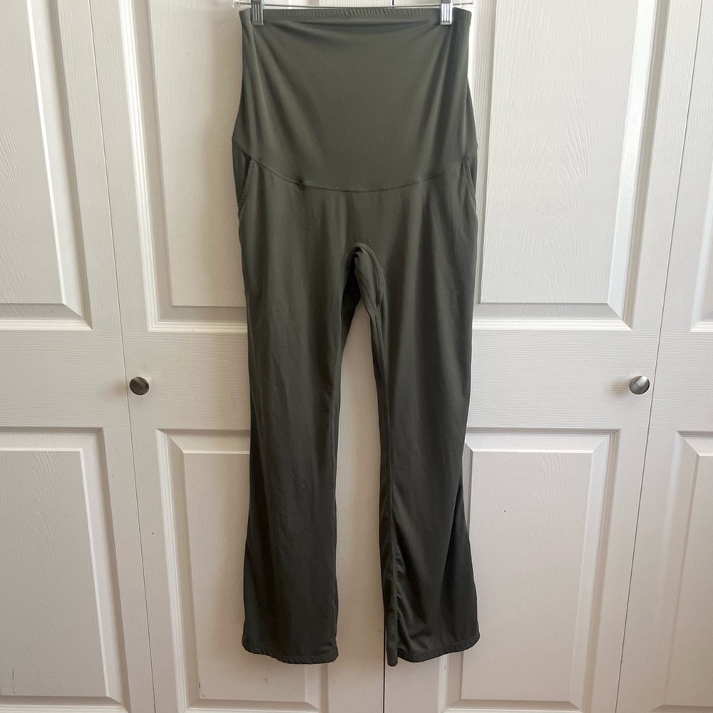 High-Waist Olive Boot Cut Yoga Pants
